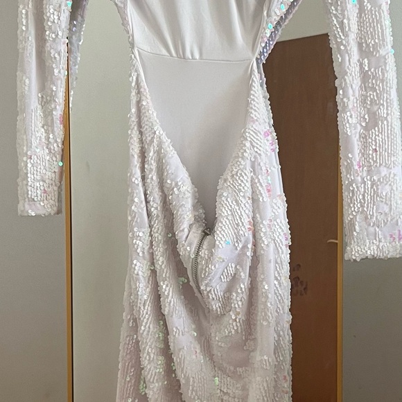 Ivory utopia sequin midi cut dress - Picture 4 of 4